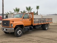 1996 CHEVROLET KODIAK FLATBED TRUCK, Cat 200hp diesel, automatic, 16' flatbed, 2' stake sides, 18,000# rear. s/n:1GBJ6H1J1TJ108011