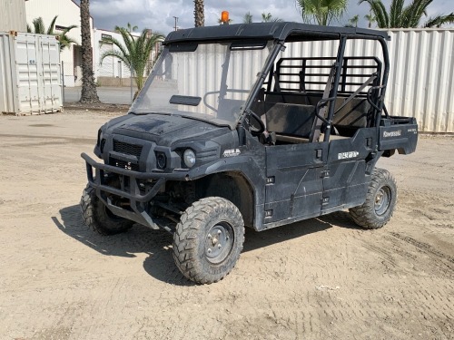 2021 KAWASAKI MULE PRO DXT UTILITY CART, diesel, 4x4, canopy, seats 6, 54"x26" dump bed, tow package, 853 hours indicated. s/n:JKAAFCA15MB502485