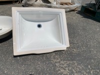 PALLET OF ASST. TOILET TANKS & SINK BASIN, PALLET OF APPROX. (5) VACUUM CLEANERS & ELECTRIC BALLASTS, PALLET OF ELECTRICAL BOXES, WET FLOOR SIGNS, PALLET OF BATHROOM CEILING LIGHTS & FAN VENTS, BOX OF MISC. SHOWER HEADS. --(LOCATED IN COLTON, CA)--