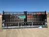 UNUSED STEELMAN 20' FARM METAL DRIVEWAY GATE. --(LOCATED IN COLTON, CA)--