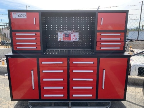 UNUSED (18) DRAWER WORKBENCH, 7'x18" --(LOCATED IN COLTON, CA)--