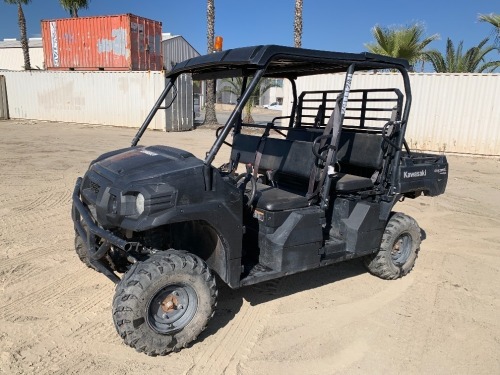 2019 KAWASAKI MULE PRO DXT UTILITY CART, diesel, 4x4, canopy, seats 4, 56"x26" tilt bed, tow package, 1,666 hours indicated. s/n:JKAAFCA15KB501575