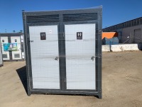 UNUSED DOUBLE TOILET MOBILE RESTROOM --(LOCATED IN COLTON, CA)--