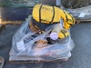 PALLET OF ELECTRICAL CABLES, EXTENSION CORDS, APPROX. (4) YELLOW MILLER BAGS --(LOCATED IN COLTON, CA)--