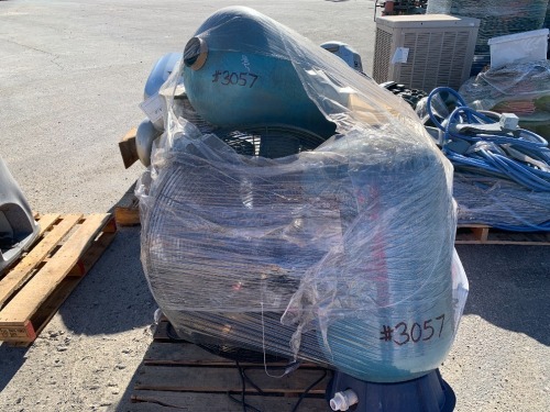 PALLET OF APPROX. (8) SPOOLS OF CABLE, PRESSURE TANK, DEATON FAN --(LOCATED IN COLTON, CA)--