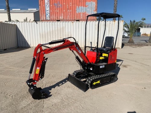 UNUSED 2024 MIVA VA13 MINI HYDRAULIC EXCAVATOR, gp bucket, thumb, aux hydraulics, backfill blade, canopy. s/n:VA132410232