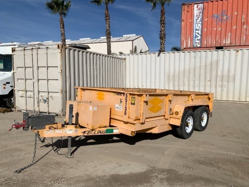 2016 FELLING FT-10DT DUMP TRAILER, 6,000# capacity, 80"x12' dump bed, 2' sides, 6' ramps. s/n:5FTDH1725G1001615