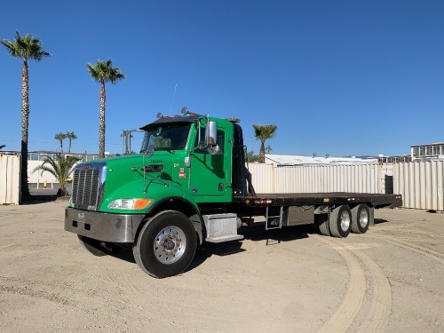 2016 PETERBILT PB348 ROLLBACK TRUCK, Paccar 350hp diesel, engine brake, automatic, 20,000# front, 29' bed, 5' hydraulic beaver tail, Warn winch, Right Weigh load scale, 40,000# rears. s/n:2NP3LJ0X36M335508