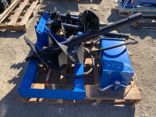 UNUSED GIYI AUGER ATTACHMENT, 8", 12" & 16" AUGER BITS, fits skidsteer --(LOCATED IN COLTON, CA)--