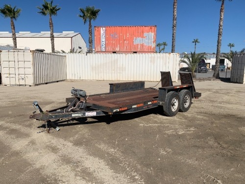 1996 BIG TEX 12400W EQUIPMENT TRAILER, 10,000# capacity, 76"x16' deck, winch, 3' ramps.