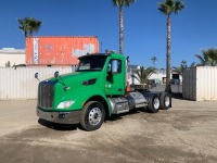 2018 PETERBILT 579 TRUCK TRACTOR, Cummins 450hp diesel, engine brake, automatic, pto, 12,000# front, wet kit, air ride suspension, 38,000# rears, 281,047 miles indicated. s/n:1XPBD49X8JD414544