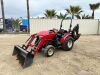 2020 YANMAR YT235 UTILITY TRACTOR, 3cyl 34hp diesel, gp bucket, front loader attachment, 4x4, backhoe attachment, pto, 3-point hitch, 757 hours indicated. s/n:YMJS0016CLF101396