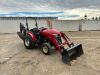 2020 YANMAR YT235 UTILITY TRACTOR, 3cyl 34hp diesel, gp bucket, front loader attachment, 4x4, backhoe attachment, pto, 3-point hitch, 757 hours indicated. s/n:YMJS0016CLF101396 - 2