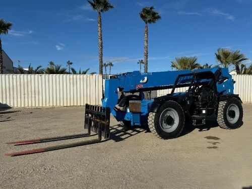 2018 GENIE GTH1056 ROUGH TERRAIN REACH FORKLIFT, 10,000#, 56' reach, outriggers, 4x4x4, tilt, diesel, canopy, foam filled tires, 2,436 hours indicated. s/n:GTH10E-12840