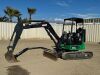 2018 JOHN DEERE 35G MINI HYDRAULIC EXCAVATOR, gp bucket, q/c, aux hydraulics, backfill blade, canopy, 1,927 hours indicated. s/n:1FF035GXHJK282255