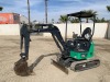 2018 JOHN DEERE 17G MINI HYDRAULIC EXCAVATOR, gp bucket, q/c, aux hydraulics, backfill blade, canopy, 1,414 hours indicated. s/n:1FF017GXPJK228171