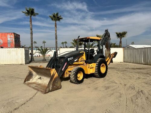 2007 JOHN DEERE 710J LOADER BACKHOE, gp bucket, 4x4, canopy, extension hoe, rear aux hydraulics, rear q/c. s/n:T0710JX138971