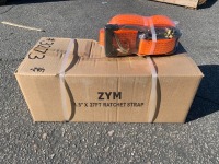 APPROX (10) UNUSED ZYM 1 1/2" RATCHET STRAPS --(LOCATED IN COLTON, CA)--