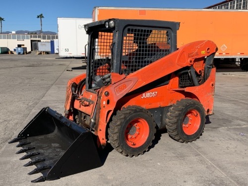 2017 KUBOTA SSV65 SKIDSTEER LOADER, gp bucket, aux hydraulics, canopy, 2,344 hours indicated. s/n:1006412