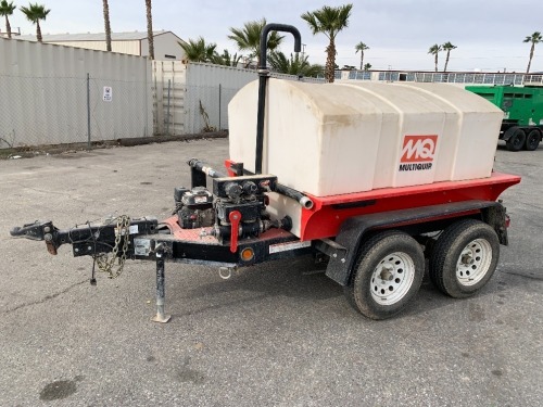 2021 MULTIQUIP WT5C 500 GALLON WATER TRAILER, Honda GX120 gasoline, 2" pump, rear spray bar. s/n:4GNBM1223MB061165