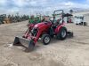 2021 YANMAR YT235 UTILITY TRACTOR, 3cyl 34hp diesel, gp bucket, front loader attachment, 4x4, rear scraper, pto, 3-point hitch, 818 hours indicated. s/n:YMJS0016HMF101762