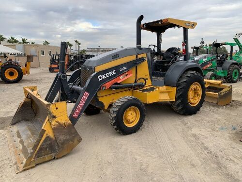 2018 JOHN DEERE 210L SKIPLOADER, 4-in-1 bucket, 4x4, canopy, dual tilt, rear counterweights, rear scraper. s/n:1T8210LXAJF894645