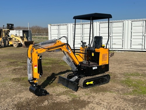 2024 MIVA VA15 MINI HYDRAULIC EXCAVATOR, gp bucket, thumb, aux hydraulics, backfill blade, canopy. s/n:VA152410142