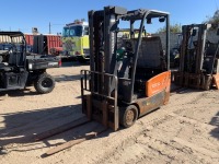 2020 DOOSAN B15T-7 FORKLIFT, 3,000#, 80" mast, 3-stage, 187" lift, side shift, electric, canopy, solid tires. s/n:FBA11-2360-05052 --(DOES NOT RUN)-- --(LOCATED IN COLTON, CA)--