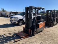 2020 DOOSAN B15T-7 FORKLIFT, 3,000#, 80" mast, 3-stage, 187" lift, side shift, electric, canopy, solid tires. s/n:FBA11-2360-04931 --(DOES NOT RUN)-- --(LOCATED IN COLTON, CA)--