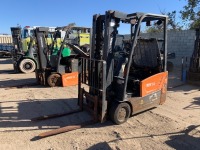 2020 DOOSAN B15T-7 FORKLIFT, 3,000#, 80" mast, 3-stage, 187" lift, side shift, electric, canopy, solid tires. s/n:FBA11-2360-05050 --(DOES NOT RUN)-- --(LOCATED IN COLTON, CA)--