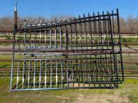 2024 19'X7' BI-PARTING WROUGHT IRON GATE --(LOCATED IN MADERA, CA)--