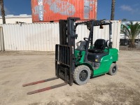 2017 MITSUBISHI FG25N FORKLIFT, 5,000#, 80" mast, 3-stage, 188" lift, sideshift, dual fuel, canopy. s/n:AF17E04213