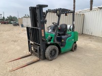 2017 MITSUBISHI FG25N FORKLIFT, 5,000#, 80" mast, 3-stage, 188" lift, sideshift, duel fuel, canopy. s/n:AF17E02145