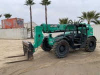 2018 JCB 50742 ROUGH TERRAIN REACH FORKLIFT, 7,000#, 42' reach, 3-stage, 4x4x4, tilt, diesel, canopy, solid tires. s/n:JCB5CE7GCJ2902202