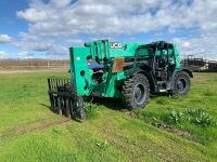 2017 JCB 51056 ROUGH TERRAIN REACH FORKLIFT, 10,000#, 56' reach, 4-stage, outriggers, 4x4x4, tilt, diesel, canopy, solid tires, 2,148 hours indicated. s/n:JCB5CG7GVH2502882