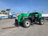 2016 GENIE GTH636 ROUGH TERRAIN REACH FORKLIFT, 6,000#, 36' reach, 3-stage, 4x4x4, tilt, diesel, canopy, foam filled tires, 2,300 hours indicated. s/n:GTH0616E-10437