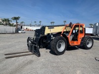 2018 JLG 742 ROUGH TERRAIN REACH FORKLIFT, 7,000#, 42' reach, 3-stage, 4x4x4, tilt, diesel, canopy, 1,134 hours indicated. s/n:0160085070