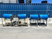 APPROX. (4) 50 GALLON DRUMS ON CARTS W/MOTORS AND PUMPS --(LOCATED IN COLTON, CA)--