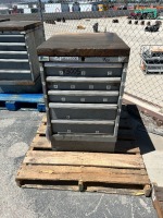 LISTA METAL TOOL CABINET W/WOODEN TOP --(LOCATED IN COLTON, CA)--