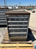 LISTA METAL TOOL CABINET W/WOODEN TOP --(LOCATED IN COLTON, CA)--