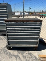 LISTA METAL TOOL CABINET W/WOODEN TOP --(LOCATED IN COLTON, CA)--