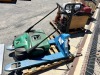 BISSELL BG677 WALK BEHIND SWEEPER, ULINE H-3763 PALLET JACK, 4,400#. --(LOCATED IN COLTON, CA)-- - 2