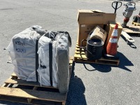 PALLET OF TITUS CEILING DIFFUSERS, TRAFFIC CONES, HIGH VOLUME FAN, 
APPROX. (2) AUTOMOBILE SEATS. --(LOCATED IN COLTON, CA)--