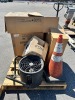 PALLET OF TITUS CEILING DIFFUSERS, TRAFFIC CONES, HIGH VOLUME FAN, 
APPROX. (2) AUTOMOBILE SEATS. --(LOCATED IN COLTON, CA)-- - 2