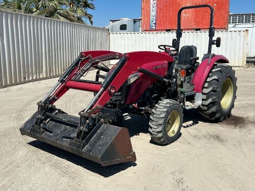 2020 YANMAR YT347 UTILITY TRACTOR, 3cyl 47hp diesel, gp bucket, front loader attachment, pto, 3-point hitch, 4x4, 554 hours indicated. s/n:YMJS0005VKF100483 --(DOES NOT RUN)-- --(LOCATED IN COLTON, CA)--