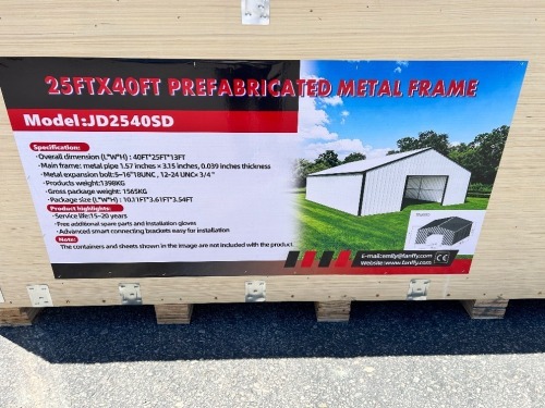 JD2540SD 25'X40' METAL WAREHOUSE SHED --(LOCATED IN COLTON, CA)--