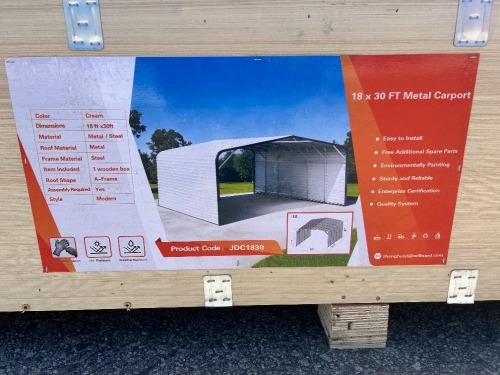 JDC1830 18'X30' STEEL CARPORT --(LOCATED IN COLTON, CA)--
