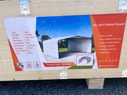 JDC1830 18'X30' STEEL CARPORT --(LOCATED IN COLTON, CA)--
