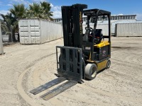 2011 YALE ERC060VGN48TQ092 FORKLIFT, 6,000#, 88" mast, 4-stage, 240" lift, sideshift, push-pull fork attachment, electric, canopy, solid tires. s/n:A968N04075J