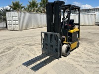 2014 YALE ERC060VGN48TQ092 FORKLIFT, 6,000#, 88" mast, 4-stage, 240" lift, sideshift, push-pull fork attachment, electric, canopy, solid tires. s/n:A968N11176M